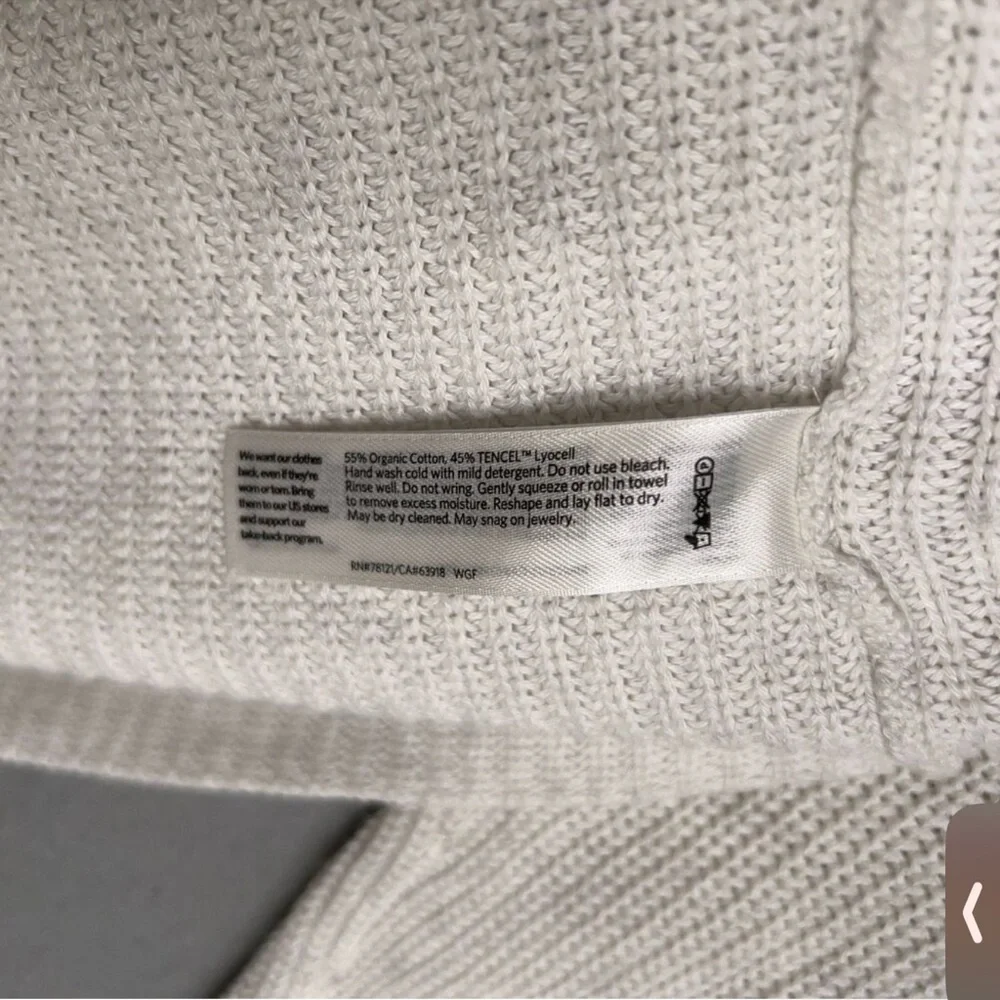 Eileen Fisher Organic Cotton Tencel Ribbed Crewneck Sweater White S